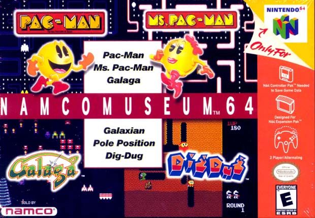 Namco Museum 64 box art for Nintendo 64